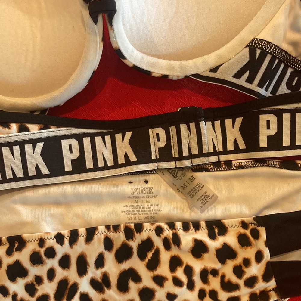 Pink by Victorias Secret gently used cheetah bikini size Medium - Picture 3 of 3